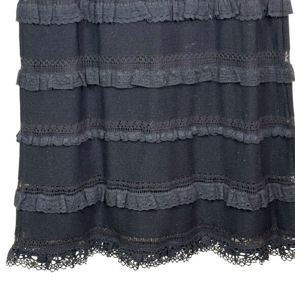 Vintage Moschino Cheap & Chic Size 10 Silk Blend Black Ruffle Lace Slip Dress - Picture 8 of 11
